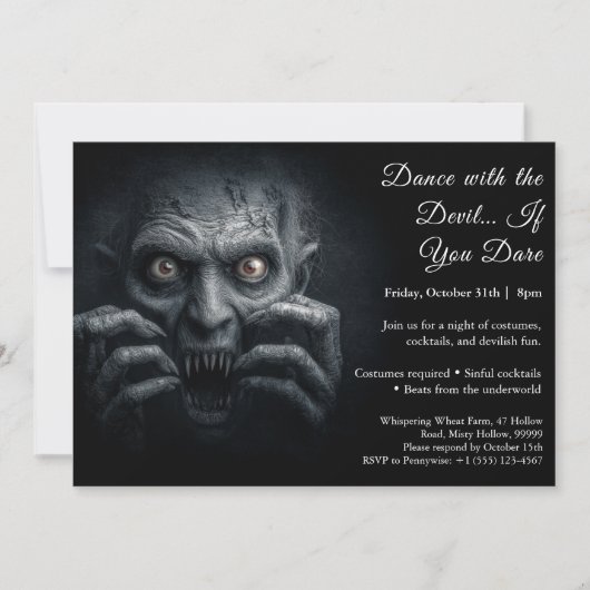 Invitation pour une soirée de costumes d'Halloween (Devant)