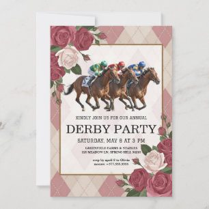 Invitation pour une soirée de Derby de course de c