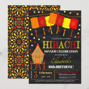 Invitation pour une soirée de dîner Hibachi