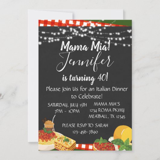 Invitation pour une soirée de dîner italien Mama M (Devant)