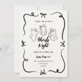 Invitation pour une soirée de doodle de la nuit de (Devant)