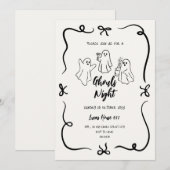 Invitation pour une soirée de doodle de la nuit de (Devant / Derrière)