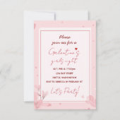 Invitation pour une soirée de filles Galentine ros (Devant)