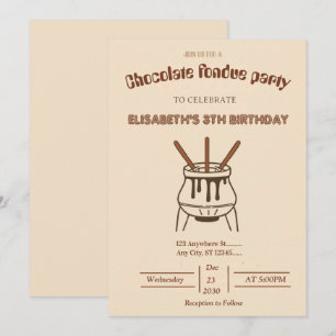Invitation pour une soirée de fondue pour les amou