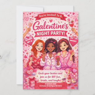 Invitation pour une soirée de Galentine's Night ro