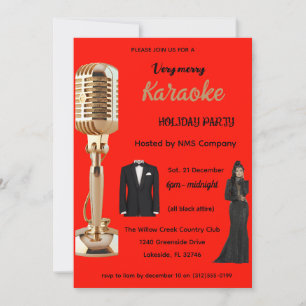 Invitation pour une soirée de karaoke à Noël