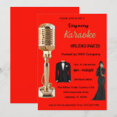 Invitation pour une soirée de karaoke à Noël (Devant / Derrière)