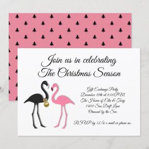Invitation pour une soirée de Noël aux flamants ro