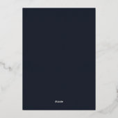 Invitation pour une soirée de Noël bleu foncé et o (Verso)