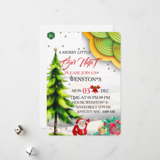 Invitation pour une soirée de Noël entre filles, F (Devant/Arrière en situation)