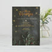 Invitation pour une Soirée de Noël Étoilée Noire e (Debout devant)