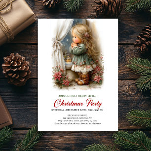 Invitation pour une Soirée de Noël Jolie Fille Scè