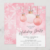 Invitation pour une soirée de Noël rose  (Devant / Derrière)