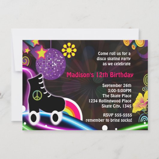 Invitation pour une soirée de patin à roulettes Di (Devant)