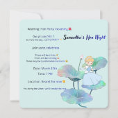 Invitation pour une Soirée de Poule Fun Blue – Ill (Devant)