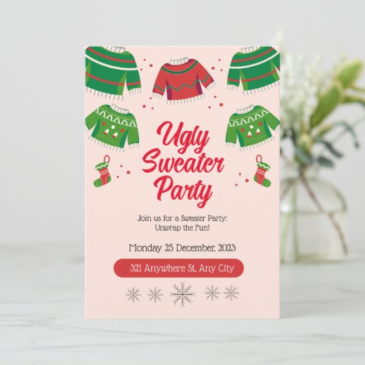 Invitation pour une soirée de pulls moches (Debout devant)