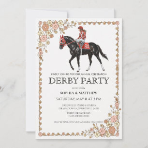 Invitation pour une soirée Derby de course de chev