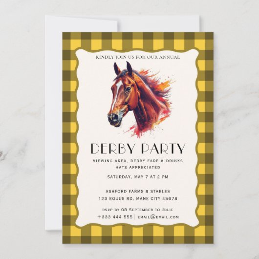 Invitation pour une Soirée Derby de Courses de Che (Devant)