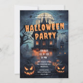 Invitation pour une soirée d'Halloween dans une ma (Devant)