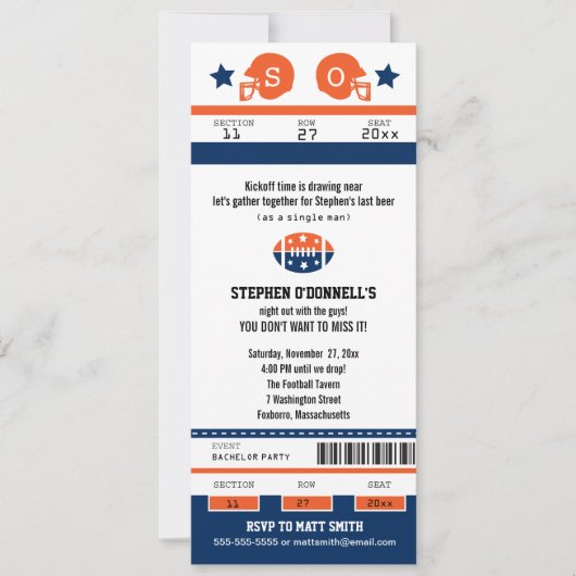 Invitation pour une soirée entre hommes au match d (Devant)