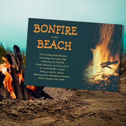 Invitation pour une soirée feu de camp sur la plag