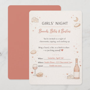 Invitation pour une soirée filles et charcuterie