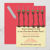 Invitation pour une soirée fondue au chocolat et a (Devant / Derrière)