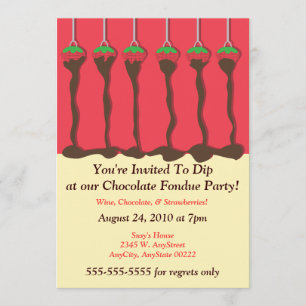 Invitation pour une soirée fondue au chocolat et a