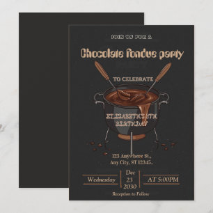 Invitation pour une soirée fondue pour les amoureu