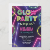 Invitation pour une soirée Glow Party, soirée dans (Devant)