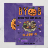 Invitation pour une soirée Halloween avec planche (Devant / Derrière)