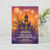 Invitation pour une soirée Halloween dans un manoi (Debout devant)