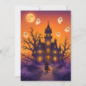 Invitation pour une soirée Halloween dans un manoi (Dos)