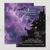 Invitation pour une soirée Halloween dans une mais (Devant / Derrière)