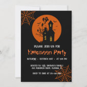 Invitation pour une soirée Halloween dans une mais (Devant)