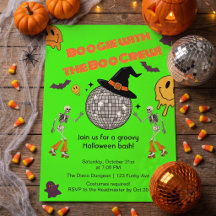 Invitation pour une soirée Halloween Groovy Retro