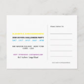 Invitation pour une soirée Halloween néon Skull &  (Dos)