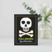Invitation pour une soirée Halloween néon Skull &  (Debout devant)