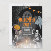 Invitation pour une soirée Halloween vintage, sque (Devant)