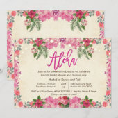Invitation pour une soirée hawaïenne de mariage tr (Devant / Derrière)