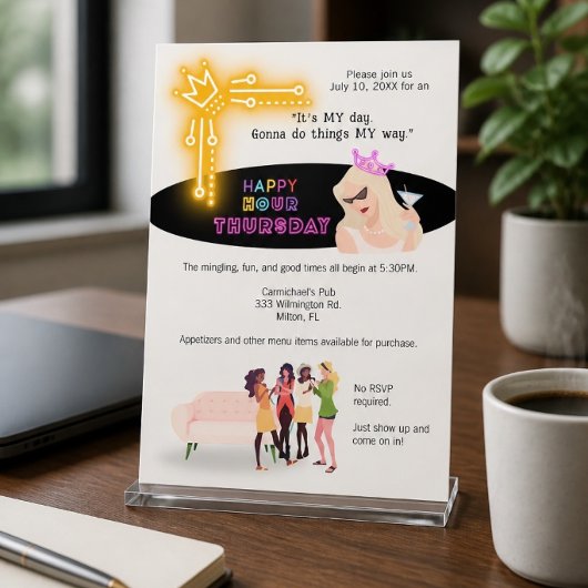 Invitation pour une soirée heureuse du jeudi pour