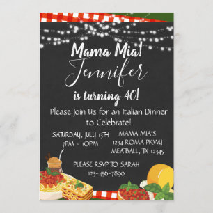 Invitation pour une soirée italienne Mama Mia