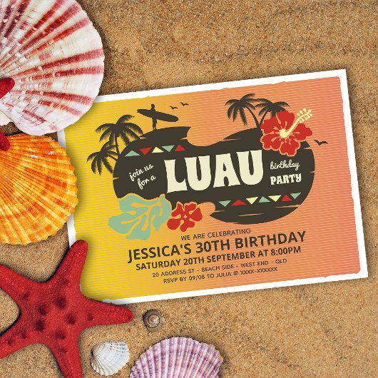 Invitation pour une soirée Luau à Hawaï