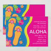 Invitation pour une soirée luau hawaïenne (Devant / Derrière)