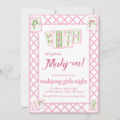 Invitation pour une Soirée Mahjong, Coquette Rose  (Devant)