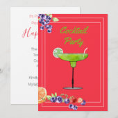 Invitation pour une soirée Margarita avec des frui (Devant / Derrière)