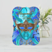 Invitation pour une soirée masquée avec masque à p (Debout devant)
