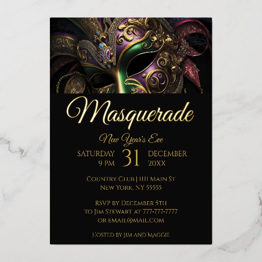Invitation pour une soirée masquée dramatique (Recto)