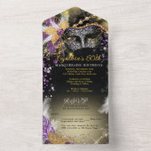 Invitation pour une soirée masquée TOUT EN UN (À l'intérieur)
