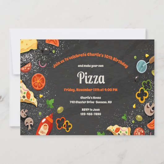 Invitation pour une Soirée Pizza à Faire Soi-Même (Devant)